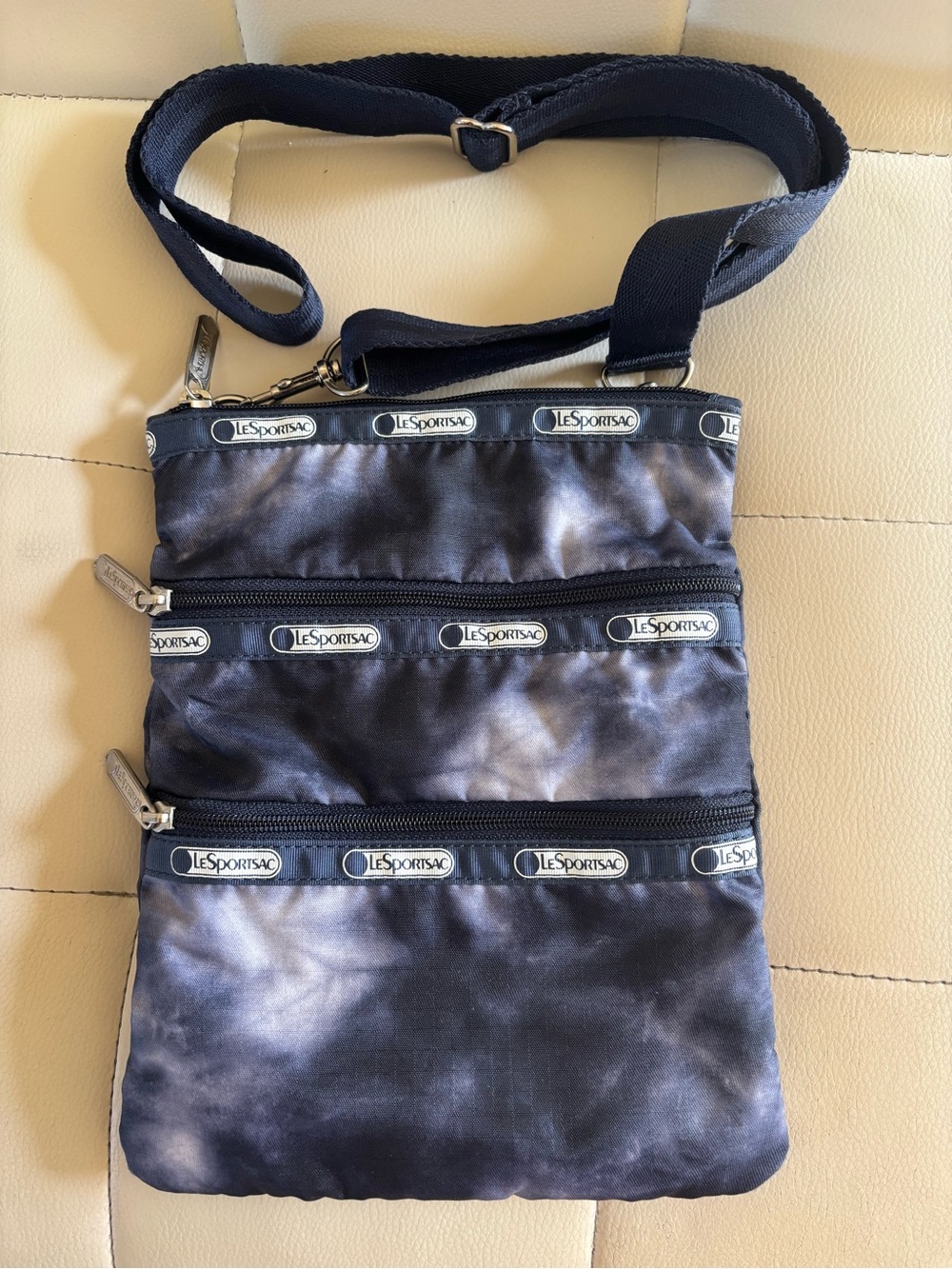 Lesportsac 3 Pockets Navy Tie-Dye Crossbody Bag